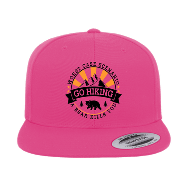 Hiking Worst Case Scenario Embroidered Flat Bill Cap